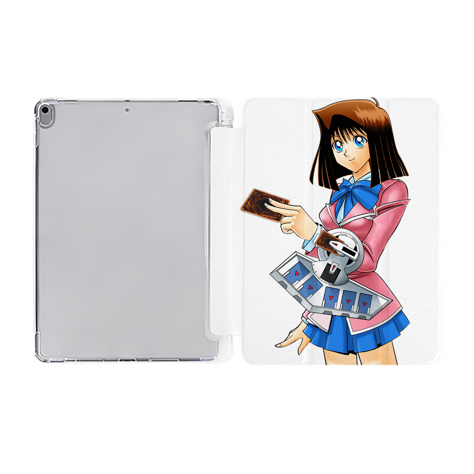 （画像用） 遊☆戯☆王 Yu-Gi-Oh! IPad ケース ペン収納付き 三つ折りスタンド PUレザー×シリコン 対応機種9.5/10.5/10.9インチ